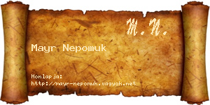 Mayr Nepomuk névjegykártya
